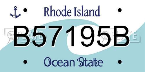 B57195B Rhode Island License Plate
