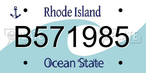 B571985 Rhode Island License Plate