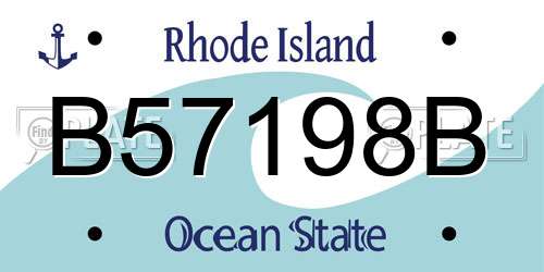 B57198B Rhode Island License Plate