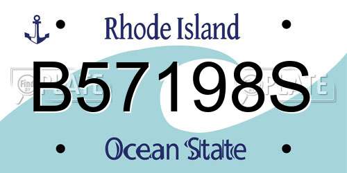 B57198S Rhode Island License Plate