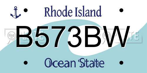 B573BW Rhode Island License Plate