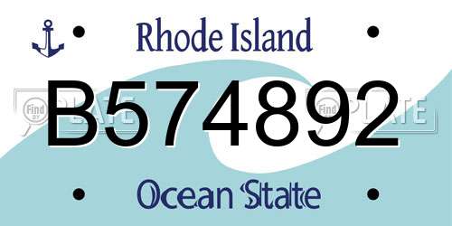 B574892 Rhode Island License Plate