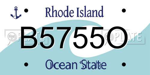 B5755O Rhode Island License Plate