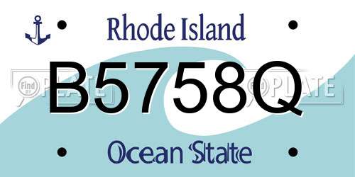 B5758Q Rhode Island License Plate