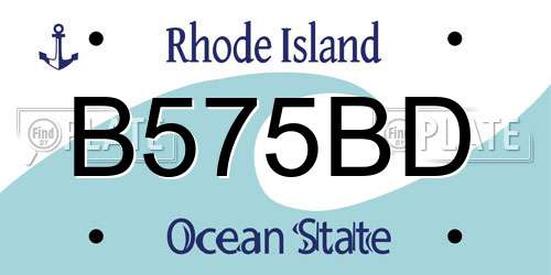 B575BD Rhode Island License Plate