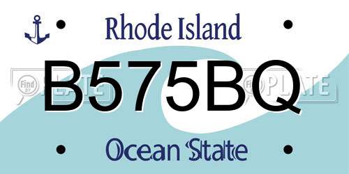 B575BQ Rhode Island License Plate