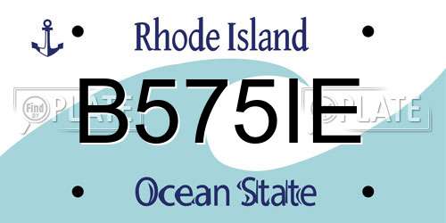 B575IE Rhode Island License Plate