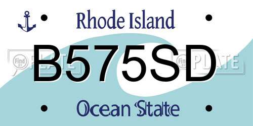 B575SD Rhode Island License Plate