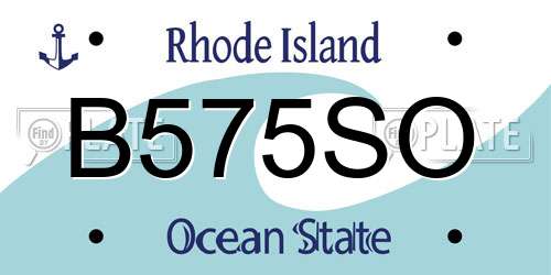 B575SO Rhode Island License Plate