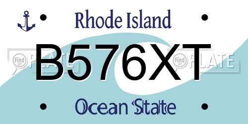 B576XT Rhode Island License Plate