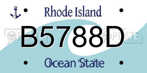 B5788D Rhode Island License Plate