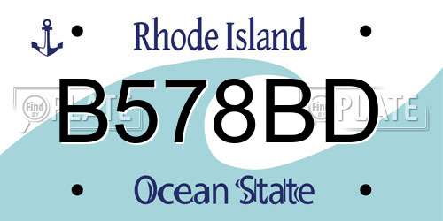 B578BD Rhode Island License Plate