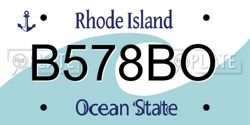 B578BO Rhode Island License Plate