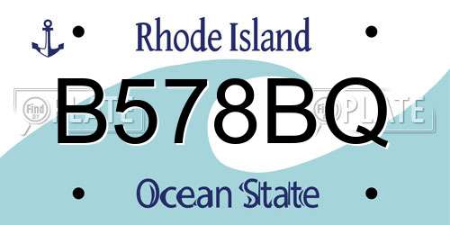 B578BQ Rhode Island License Plate
