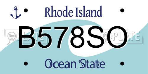 B578SO Rhode Island License Plate
