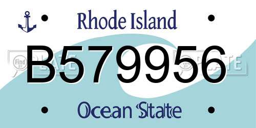 B579956 Rhode Island License Plate