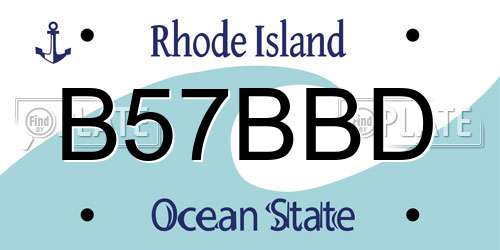 B57BBD Rhode Island License Plate