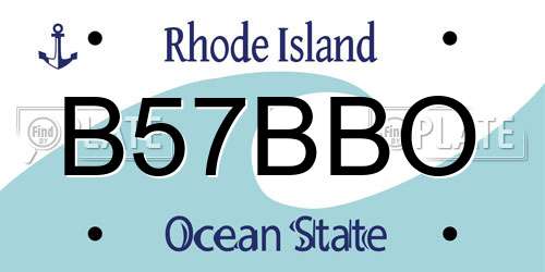 B57BBO Rhode Island License Plate