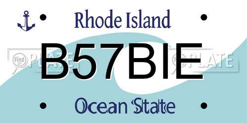 B57BIE Rhode Island License Plate