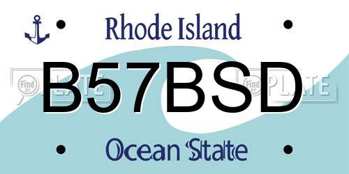 B57BSD Rhode Island License Plate