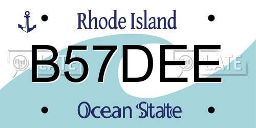 B57DEE Rhode Island License Plate