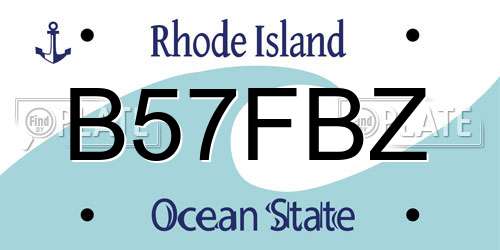 B57FBZ Rhode Island License Plate
