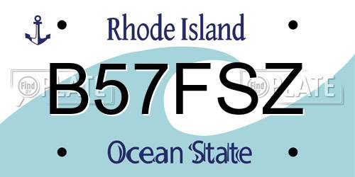 B57FSZ Rhode Island License Plate