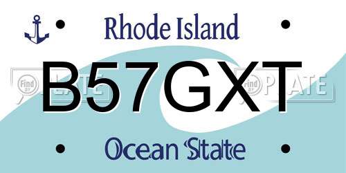 B57GXT Rhode Island License Plate