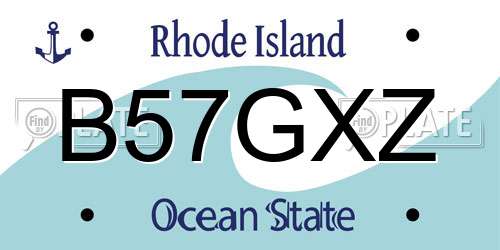 B57GXZ Rhode Island License Plate