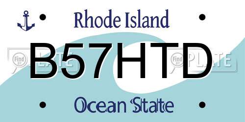 B57HTD Rhode Island License Plate