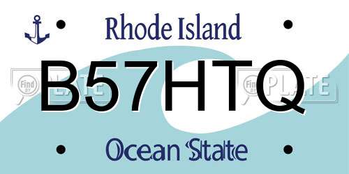 B57HTQ Rhode Island License Plate