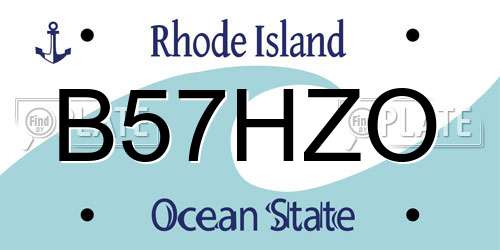 B57HZO Rhode Island License Plate
