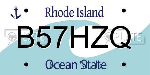 B57HZQ Rhode Island License Plate