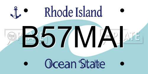 B57MAI Rhode Island License Plate