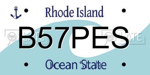 B57PES Rhode Island License Plate