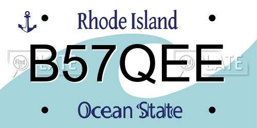 B57QEE Rhode Island License Plate