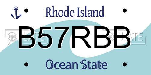 B57RBB Rhode Island License Plate
