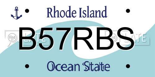 B57RBS Rhode Island License Plate