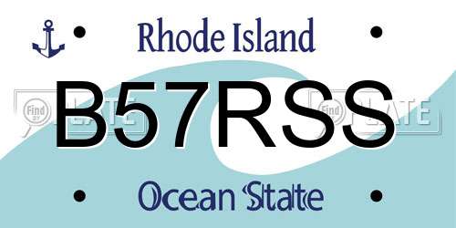 B57RSS Rhode Island License Plate