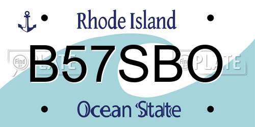 B57SBO Rhode Island License Plate