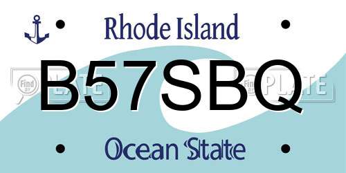 B57SBQ Rhode Island License Plate