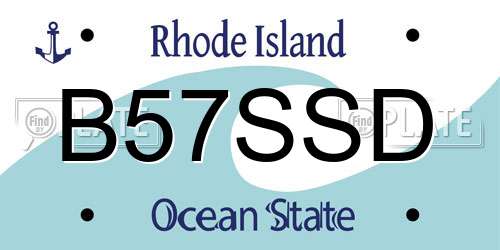 B57SSD Rhode Island License Plate
