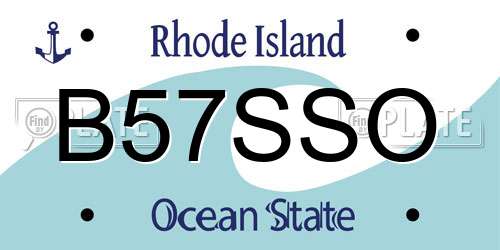 B57SSO Rhode Island License Plate
