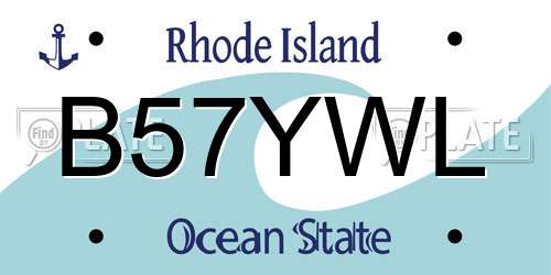 B57YWL Rhode Island License Plate