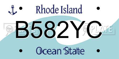 B582YC Rhode Island License Plate