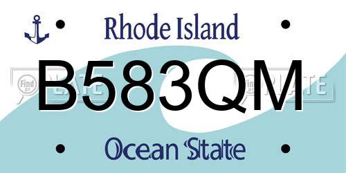 B583QM Rhode Island License Plate