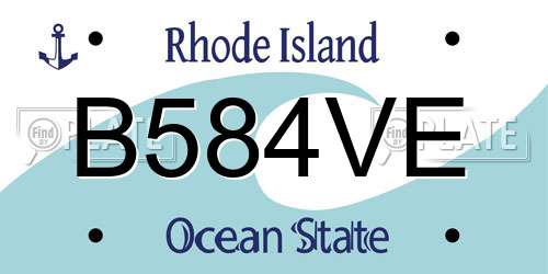B584VE Rhode Island License Plate
