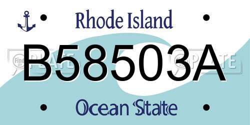 B58503A Rhode Island License Plate