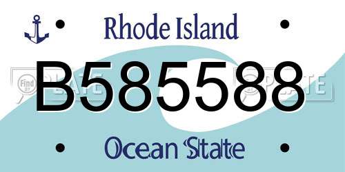 B585588 Rhode Island License Plate