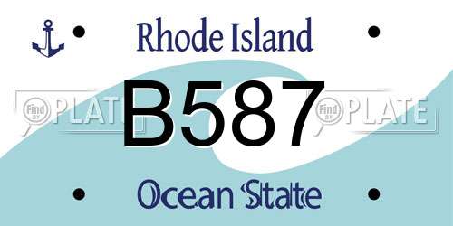 B587 Rhode Island License Plate